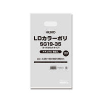 【ケース販売】HEIKO LDカラーポリ SG19-35 ナチュラル 表記入り 006996603 1ケース(100枚入×10袋)（直送品）