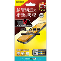 iPhone14 Plus/13 Pro Max ガラスライクフィルム 高透明 衝撃吸収 ハードコート エレコム 1個（直送品）