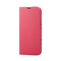 iPhone14 Plus ケース レザー 手帳型 マグネット 軽量 薄型 スタンド機能付 花柄 ディープピンク エレコム 1個（直送品）