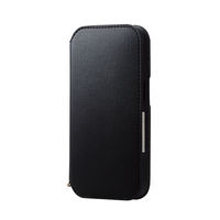 iPhone14 Pro ケース カバー レザー 手帳型 マグネット 耐衝撃 衝撃吸収 スタンド機能付 ブラック エレコム 1個（直送品）