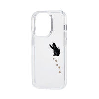 iPhone14 Pro ケース カバー ハイブリッド 耐衝撃 衝撃吸収 軽量 Appleテクスチャ 黒ネコ エレコム 1個（直送品）