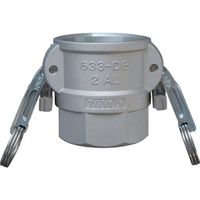 工場設備配管・各種機械組込用 カムロック ツインロックタイプカプラー メネジ 2ー1/2インチ アルミ合金 633ーDBLー2ー1/2ーAL（直送品）
