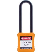 IFAM イファム ロックアウト用南京錠 ナイロン製シャックル(ツル長) オレンジ 044926 1個 386-0951（直送品）