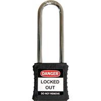 IFAM イファム ロックアウト用南京錠 スチール製シャックル(ツル長) 黒 044866 1個 385-7038（直送品）