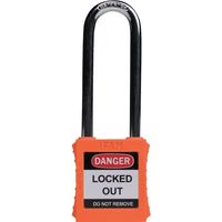 IFAM イファム ロックアウト用南京錠 スチール製シャックル(ツル長) オレンジ 044906 1個 385-7032（直送品）