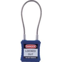 IFAM ロックアウト用南京錠 スチールケーブル製シャックル 青 044951 1個 385-7043（直送品）