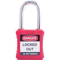IFAM イファム ロックアウト用南京錠 スチール製シャックル 赤 044700 1個 386-0971（直送品）