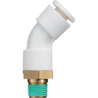 潤工社 ワンタッチ継手Wシリーズ 45°エルボ 8mm PT1/8 WL45-08-01 1個 383-9896（直送品）