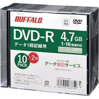 バッファロー 光学メディア DVDーR PCデータ用 4.7GB 法人チャネル向け 10枚+2枚 RO-DR47D-012CWZ 1パック(12枚)（直送品）