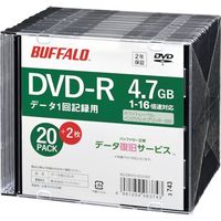 バッファロー 光学メディア DVDーR PCデータ用 4.7GB 法人チャネル向け 20枚+2枚 RO-DR47D-022CWZ 1パック(22枚)（直送品）