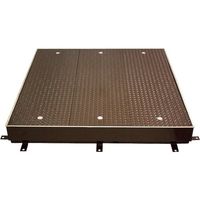 大口径マシンハッチ 縞鋼板蓋 屋内用 一般形 スチール製 ステンレス目地 S-14EC-600X1200-HANDORUTSUKI（直送品）