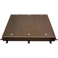 大口径マシンハッチ 縞鋼板蓋 屋内用 一般形 スチール製 ステンレス目地 S-1EC-1000-HANDORUNASHI 1組(1個)（直送品）