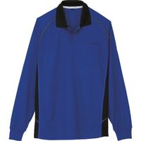 コーコス信岡 コーコス 長袖ポロシャツ Aー3378 6ブルー L A-3378-6-L 1着 135-4465（直送品）