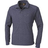 コーコス信岡 コーコス デニムフィール長袖ポロ インディゴ 5Lサイズ G-9128-31-5L 1着 199-5754（直送品）