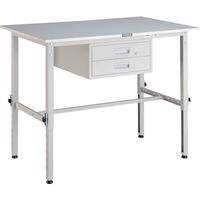 トラスコ中山 TRUSCO RAEM型高さ調節作業台 1200X750 2段引出付 W色 RAEM-1200F2 W 1台 467-2321（直送品）