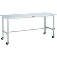 トラスコ中山 TRUSCO RAEM型高さ調整作業台 1800X600 75φ車輪付 W色 RAEM-1860C75 W 1台（直送品）