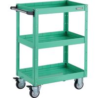 TRUSCO ツールワゴン イーグルワゴン 600X400XH880 深型3段 ウレタン車輪 ヤンググリーン EGW-963F3U-YG（直送品）