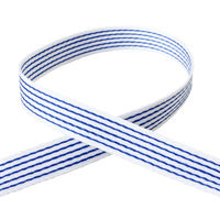 小西リボン ファンシーストライプリボン 10mm巾×10m巻 ブルー KR3002-10-74　3巻/1セット（直送品）