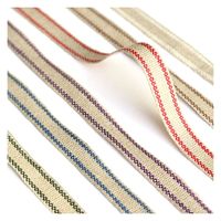 小西リボン リネンテープ サイドライン柄 幅10mm×10m 紺 KR3722-10-74 1セット(3巻/1セット)（直送品）