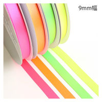 SHINDO ポリエステル ダブルサテンリボン ネオンピンク 9mm巾×30m巻 SIC121-9MM-154 1セット(3巻)