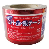 アサノヤ産業 OH・赤・銀テープ　5Ｐ(11mm ×90M) 4935682029413 1セット（5個）（直送品）