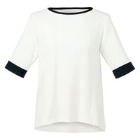 申込期間25年08月01日13時まで_ボンマックス 衿ぐり切替七分袖ニットＢＣＫ７１０２ホワイト２１号_取寄商品 BCK7102 衿ぐり切替七分袖ニット[年間物] ボンマックス ボン