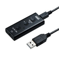 サンワサプライ USBオーディオ変換アダプタ(4極ヘッドセット用) MM-ADUSB4N 1個