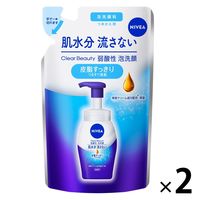 NIVEA（ニベア） クリアビューティー 弱酸性泡洗顔 皮脂すっきり つめかえ用 130mL×2個 花王