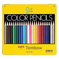 トンボ鉛筆 缶入り色鉛筆 1セット（120：24色入×5） CB-NQ24C