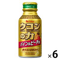 ハウスウェルネスフーズ ウコンの力 パイン＆ピーチ味 A 100ml ボトル缶 1セット（6本）