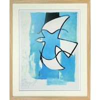 美工社 L'oiseaux bleu et gris　絵画　ポスター IGB-62524 １個（直送品）