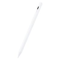 タッチペン スタイラスペン 充電式 傾き感知 極細 D型 ペン先交換可 ホワイト P-TPACSTAP03WH エレコム 1個