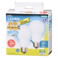 オーム電機 ＬＥＤ　Ａ　Ｅ２６　４．８Ｗ　昼白色２Ｐ 06-3298 1個（直送品）