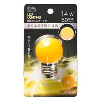 オーム電機 LED G40E26 1.4W Y 06-4679 1個