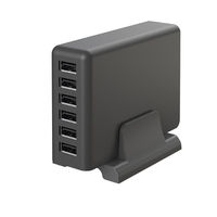 MOTTERU 6台同時充電可能 USB-A×6ポート AC充電器 スモーキーブラック MOT-AC60U6-BK 1個（直送品）