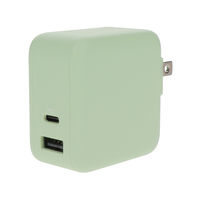 MOTTERU PD対応ノートPC充電可能 2ポート AC充電器 ピスタチオ MOT-ACPD65WU1-PS 1個