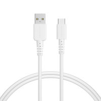 MOTTERU シリコン製USB-A to USB-Cケーブル 1m エアリーホワイト MOT-SCBACG100-WH 1個（直送品）