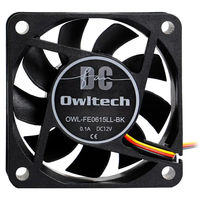 オウルテック 2ボールベアリングケース用ファン 6cm15mm厚 3000rpm OWL-FE0615LL-BK 1セット（5個入）（直送品）