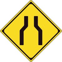 ユニット 道路標識(構内用) 警戒標識(212)幅員減少 894-46B 1枚 362-4602（直送品）