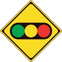 ユニット 道路標識(構内用) 警戒標識(208の2)信号機あり 894-41B 1枚 362-4605（直送品）