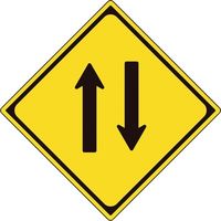 ユニット 道路標識(構内用) 警戒標識(212の2)二方向交通 894-47B 1枚 362-4606（直送品）