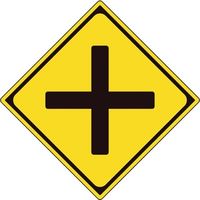 ユニット 道路標識(構内用) 警戒標識(201ーA)+型道路交差点 894-30B 1枚 362-4613（直送品）