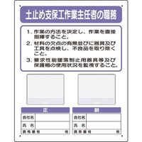 ユニット 写真ケース付作業主任者標識 土止め支保工 356-44A 1枚 167-7684（直送品）