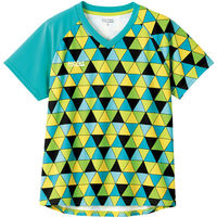 VICTAS（ヴィクタス) 卓球 ゲームシャツ COLORFUL TRIANGLE LGS S ピーコックグリーン 612104 1枚（直送品）