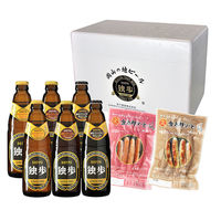 AoyamaLab 【桐箱入りギフトカード】手土産　お祝い　賞品　贈り物に　独歩ビール6本＆金太郎ソーセージセット　専用紙袋付き（直送品）