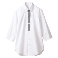 住商モンブランシャツ　兼用　７分袖　白／グレーSS005-01  L1着（直送品）