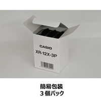 カシオ CASIO ネームランド テープ 透明タイプ 幅12mm 透明ラベル 黒文字 8ｍ巻 XR-12X-3P オリジナル 1セット（15個：3  オリジナル