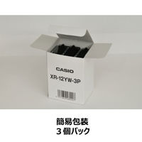 カシオ CASIO ネームランド テープ スタンダード 幅12mm 黄ラベル 黒文字 8m巻 XR-12YW-3P オリジナル 1セット（15個：  オリジナル