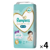 パンパース おむつ テープ M（6～12kg）1セット（52枚入×4パック）はじめての肌へのいちばん 男女共用 P&G