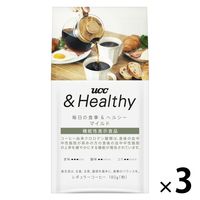 【コーヒー粉】UCC上島珈琲 UCC &Healthy マイルド 1セット（180g×3袋）